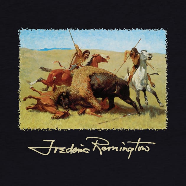 Buffalo Hunt by Frederic Remington by MasterpieceCafe